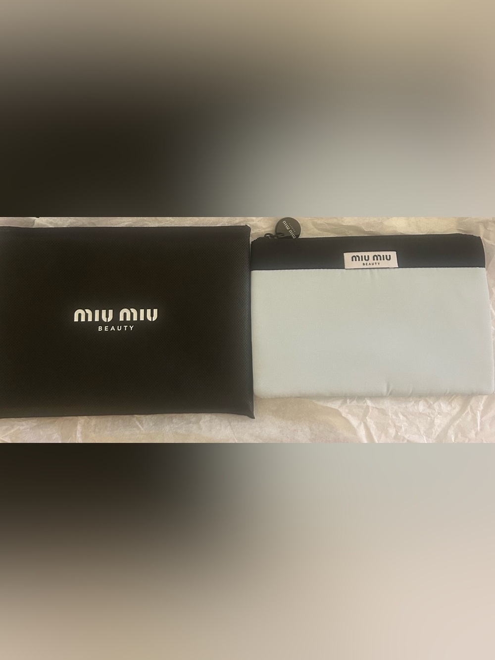 Miu Miu Black and blue polyester Pouch